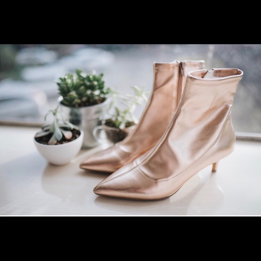 Free People Rose Gold Booties